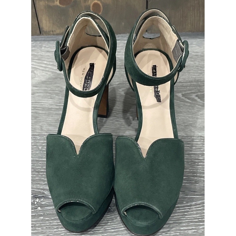 Kate Spade Perry Platform Pumps Deep Evergreen w/Dust Bag US 5.5 New Defaced